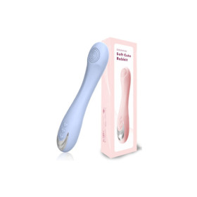 Vibromasseur silicone 10 modes de vibration USB bleu 